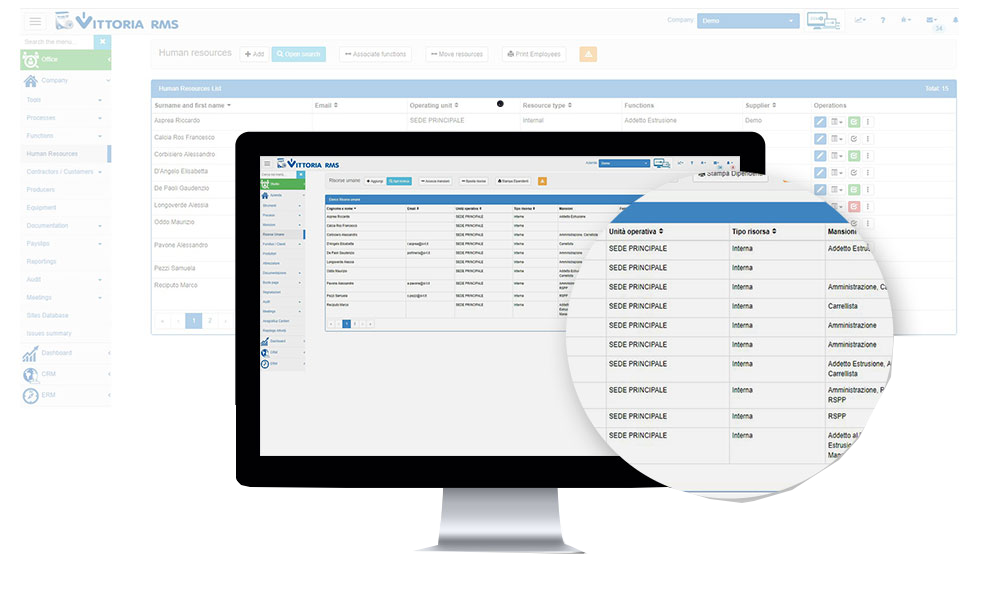 Vittoria rms - software gestione del personale